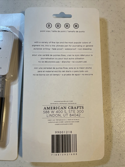 Lot Of 2X American Crafts Point Planner Fine Line Pens, High Quality 10 Total