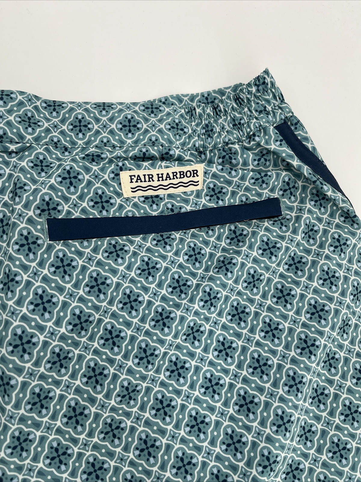 $89 FAIR HARBOR Men’s Sextant Swim Trunk Lined Shorts-Blue Moroccan-Size: 36W