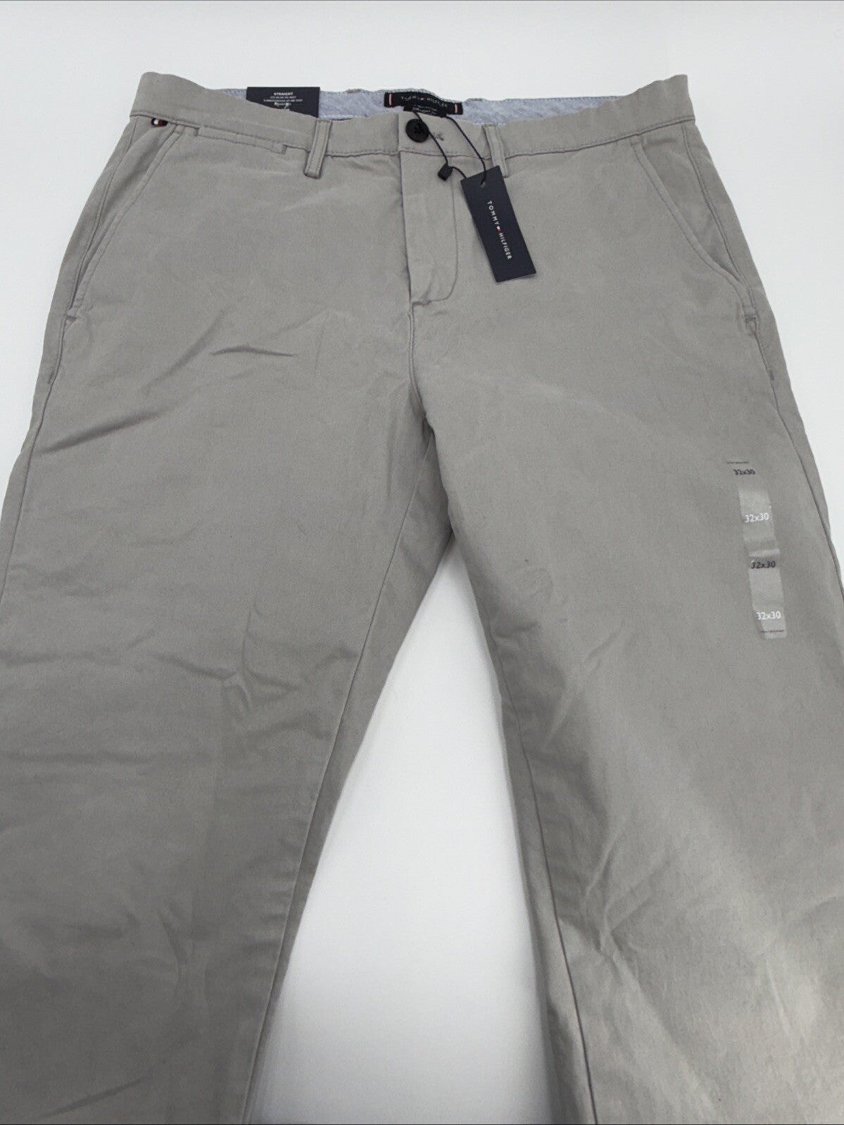 $80 Tommy Hilfiger Men The Flex Chino Cotton Casual Pants -Drizzle Grey-32W 32L