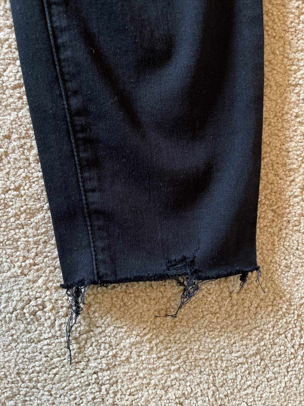 PAIGE Women’s Margot Ankle Denim Jeans  On Purpose Knee Holes-Black- 30W- New