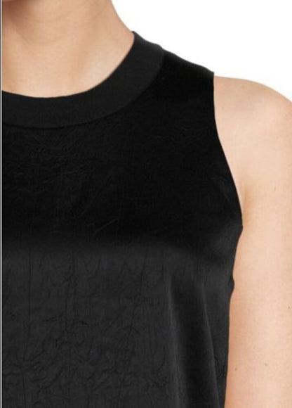 $275 Vince Women’s Sleeveless Satin Blend Top VX943612636- Black- Medium-New Tag