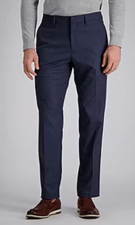 Haggar Men's Windowpane Tailored Fit Suit Separate Pants -Blue Heather- 32W 30L