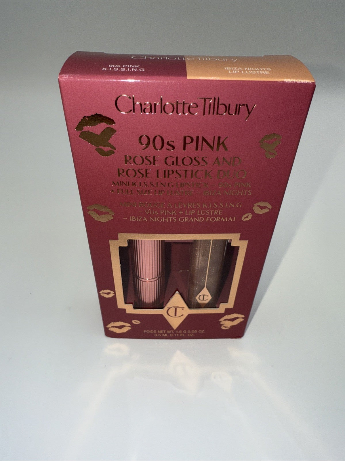 *NEW* Charlotte Tilbury 90s Pink Rose Gloss & Rose Lipstick Duo, New in Box
