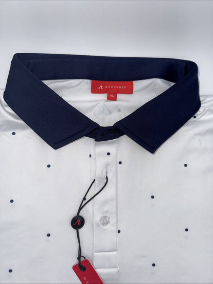 $110 Redvanly Men’s Ramey Golf Performance Polo Shirt-Bright White -XLarge -New