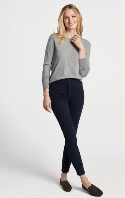 $150 Peter Millar Women's Karlie Stretch Sateen High Rise Pant-Navy-Size: 4 -NEW