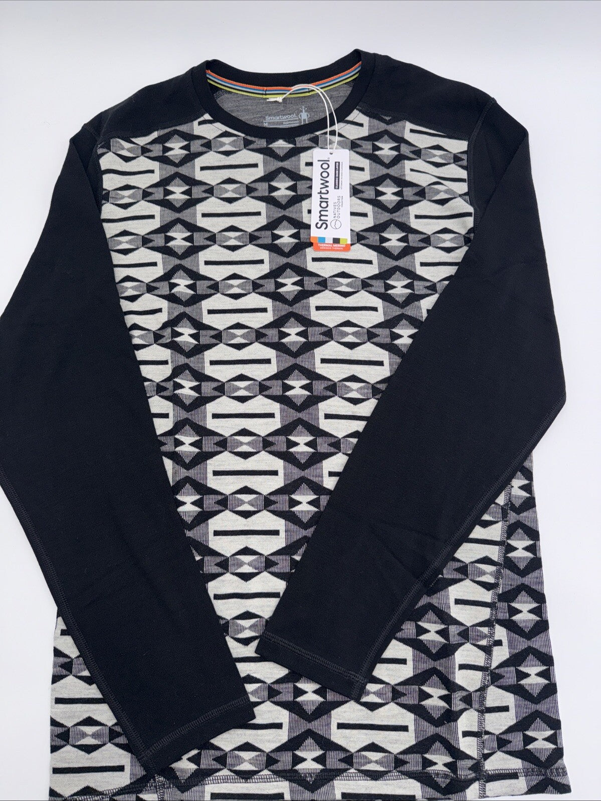 $115 Smartwool Men's Classic Base Layer Merino Crew - Black Clouds - Medium -NEW