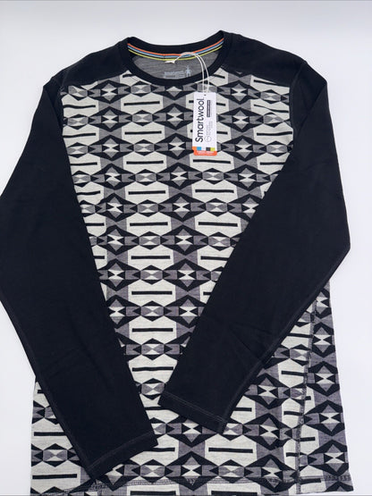 $115 Smartwool Men's Classic Base Layer Merino Crew - Black Clouds - Medium -NEW