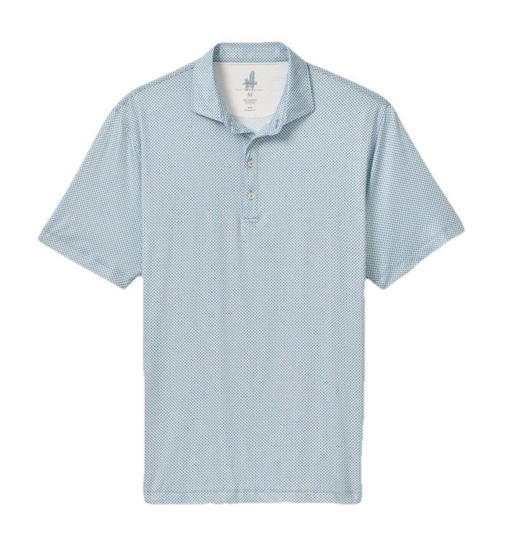 $110 Johnnie O Men’s- Featherweight Performance Polo Shirt-Barrels Blue- Small