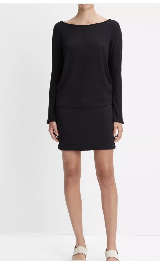 Vince Draped Wide Neck Top- Black- XSmall- NWT- Retail $165