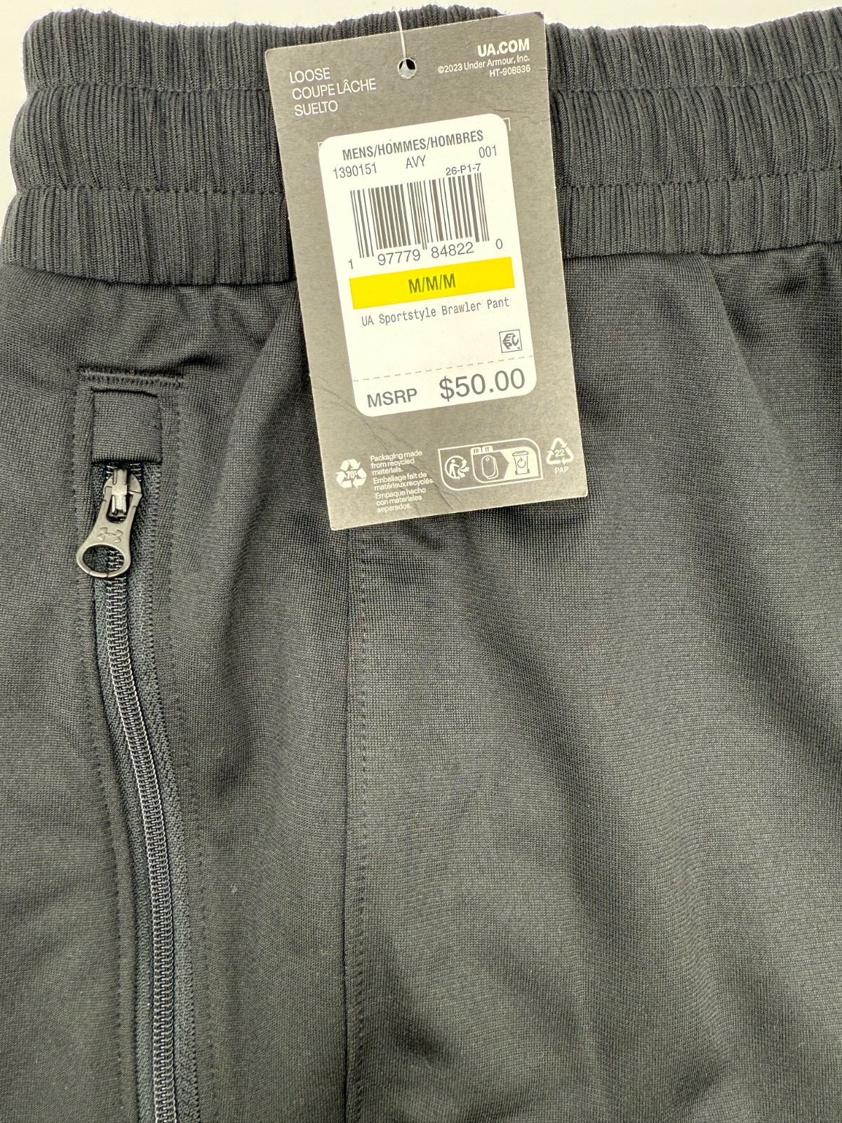 $50 Under Armour Men’s- Sportstyle Brawler Pants -Black-Medium-New Tag