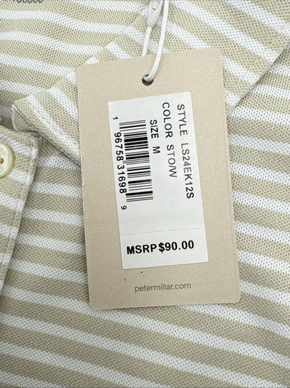 $90 Peter Millar Women’s Banded Striped  Sleeveless Top- Stone/White- Medium-New