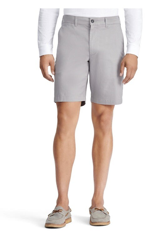 $50 Izod Men’s Classic Chino Saltwater 9.5” Shorts -Cinderblock Taupe-32W-New