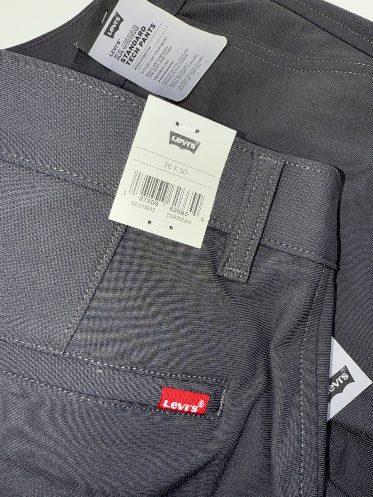 $69 Levi’s XX Chino Standard Tech Men’s Pants- Charred Grey- 36W 30L-New Tags