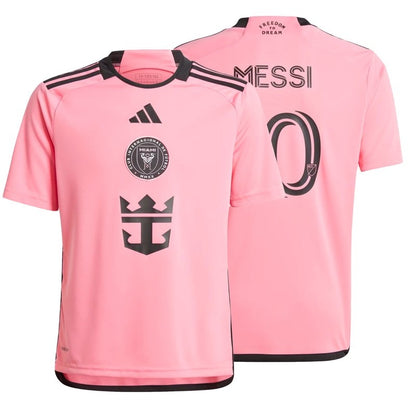 $130 Adidas Men’s Inter Miami Printed Home Jersey #10 Messi -Pink/Black-Medium