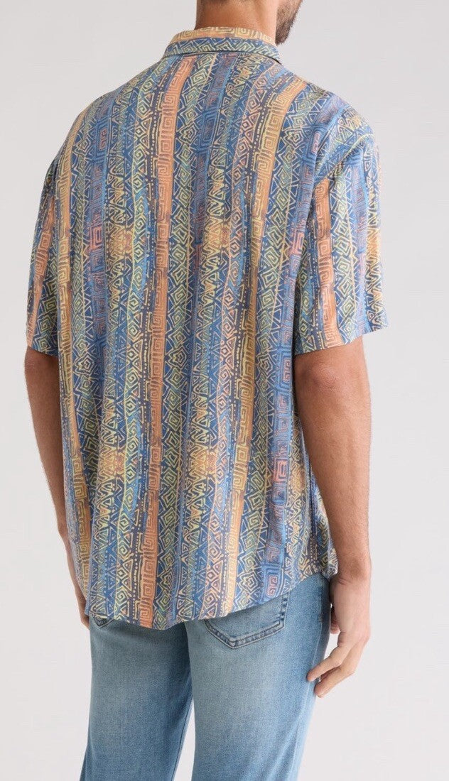 $66 BILLABONG Men's Patrick Short Sleeve Button Shirt- Multi - Large-New