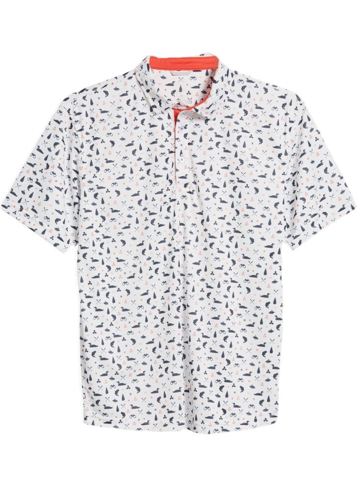 $68 Swannies Men’s Jesse Golf  Polo Shirt- White/Navy- Small - New Tags