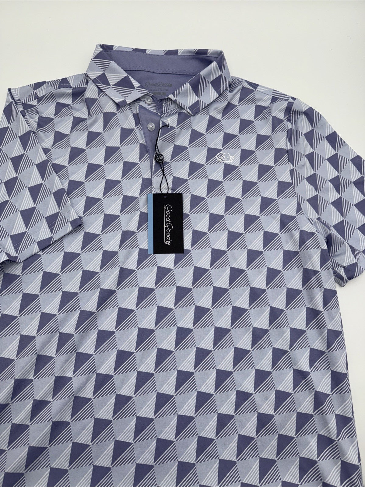 $75 GOOD GOOD Men’s Dynamic Golf Shirt Polo  Stretch Performance-Purple-Small