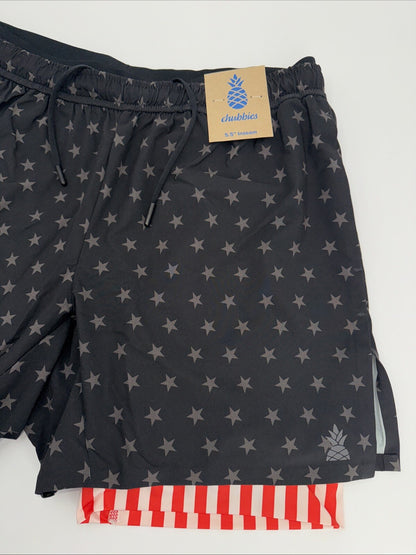 $80 Chubbies Men’s The Danger Zone 5.5” Ultimate Training Shorts-Black-Small