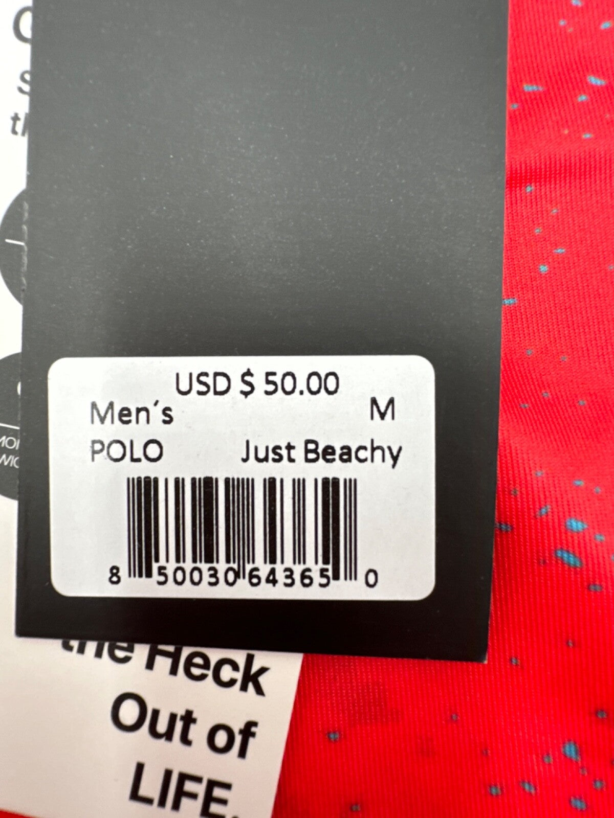 $50 YATTA GOLF Men’s Just Beachy Golf Polo - Red/Blue - Medium - New With Tags