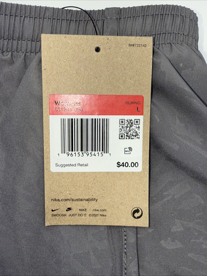 $40 Nike Women’s Tempo Mid-Rise 3in. Lined Running Shorts- Gray Gunsmoke - Large