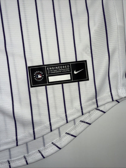 $135 Nike Mens Official Colorado Rockies Ryan McMahon #24 White Jersey-Large-New