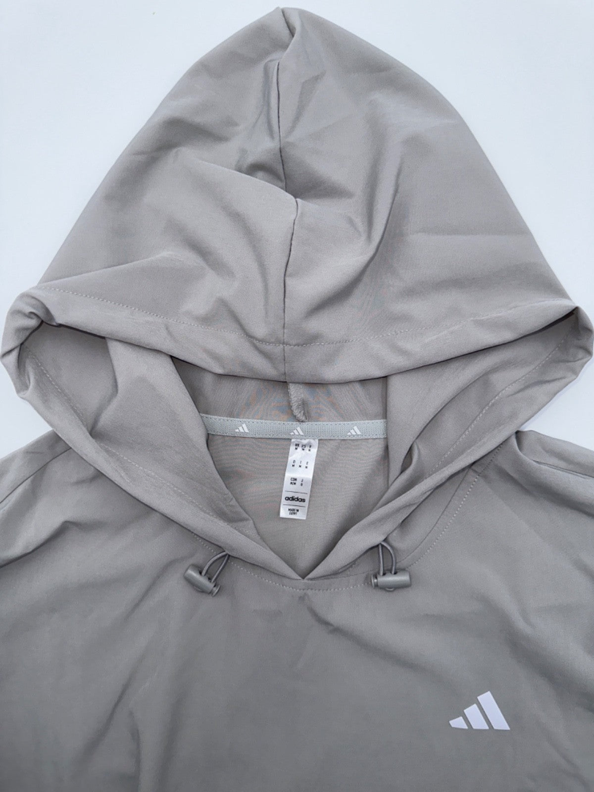 $70 Adidas Men's Woven Pull Over Hoodie - Grey - Medium - New With Tags