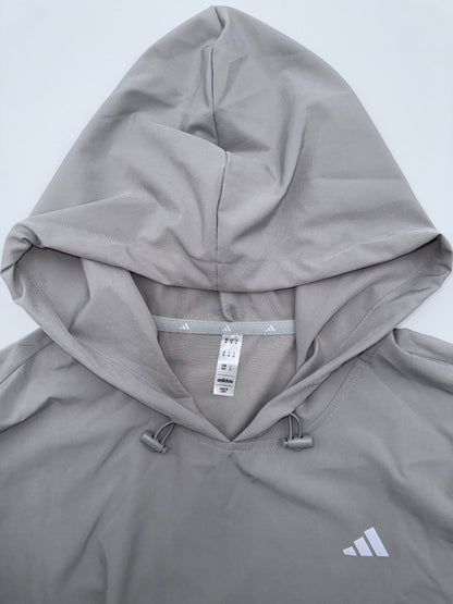 $70 Adidas Men's Woven Pull Over Hoodie - Grey - Medium - New With Tags