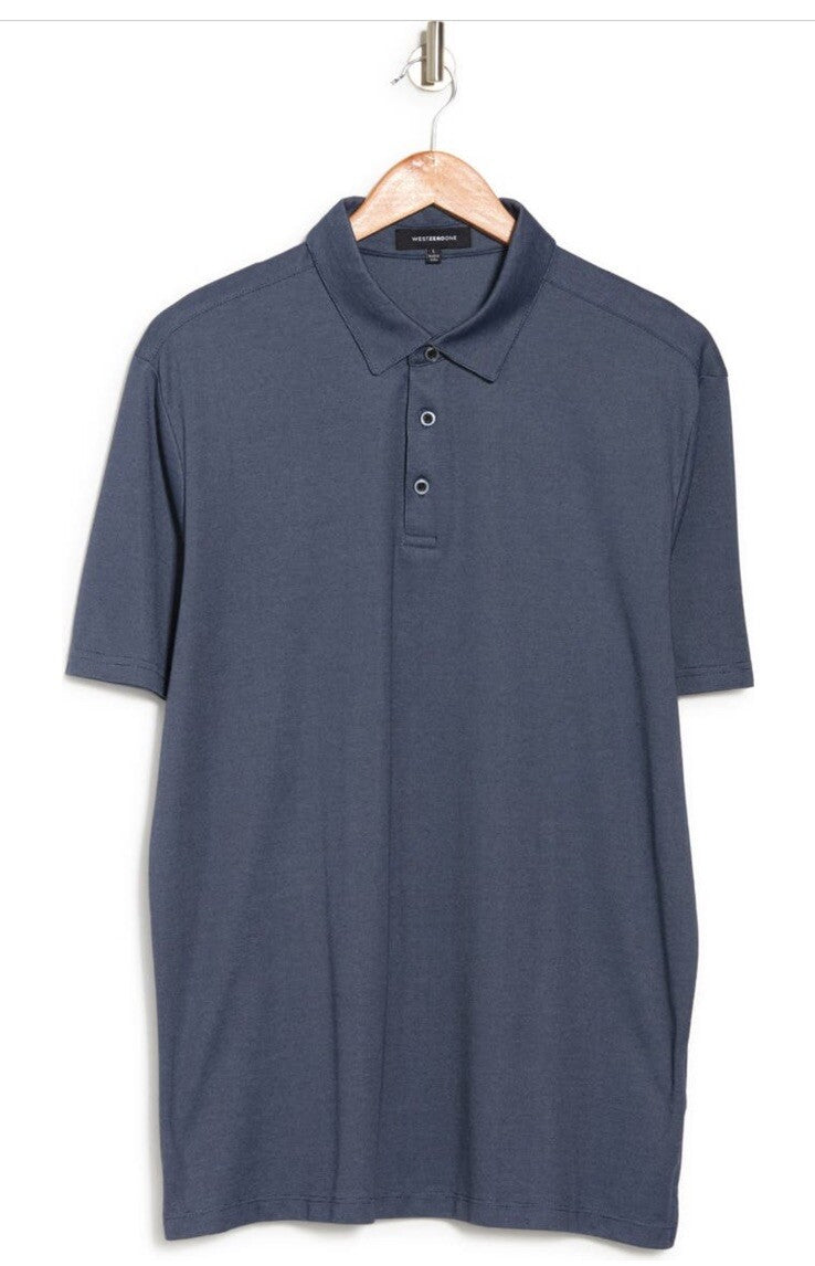 Westzeroone Men’s River Valley Polo S/S Shirt - Blue Night- Small- New Tags $69