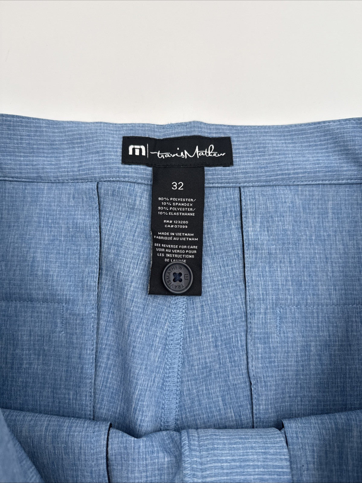 $94 Travis Mathew Men’s Sand Harbor Golf Shorts- Heather Blue- 32W-New Tag