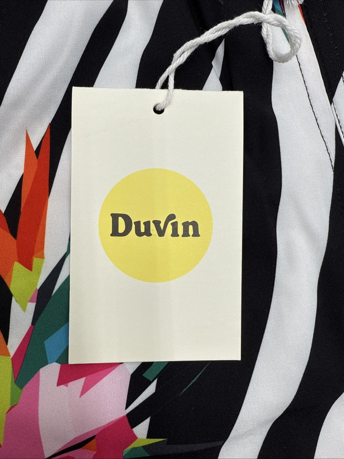 $65 Duvin Design Men's Zebra Floral Swim 4” Trunk Shorts - Multi -Medium-NEW