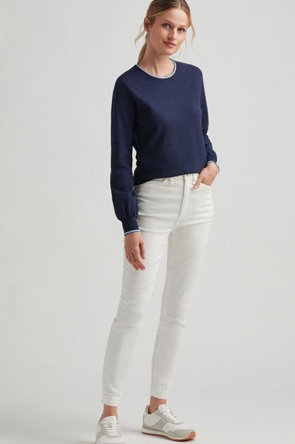 $150 Peter Millar Women's Karlie Stretch Sateen High Rise Pant -White-Size 8-NEW