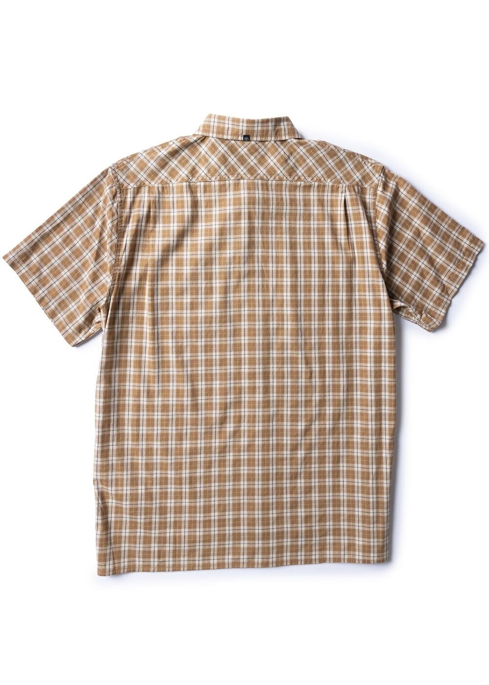 L$70 Vissla Men's Creators Ranger Eco SS Button Down Shirt - Brown/Yellow- New