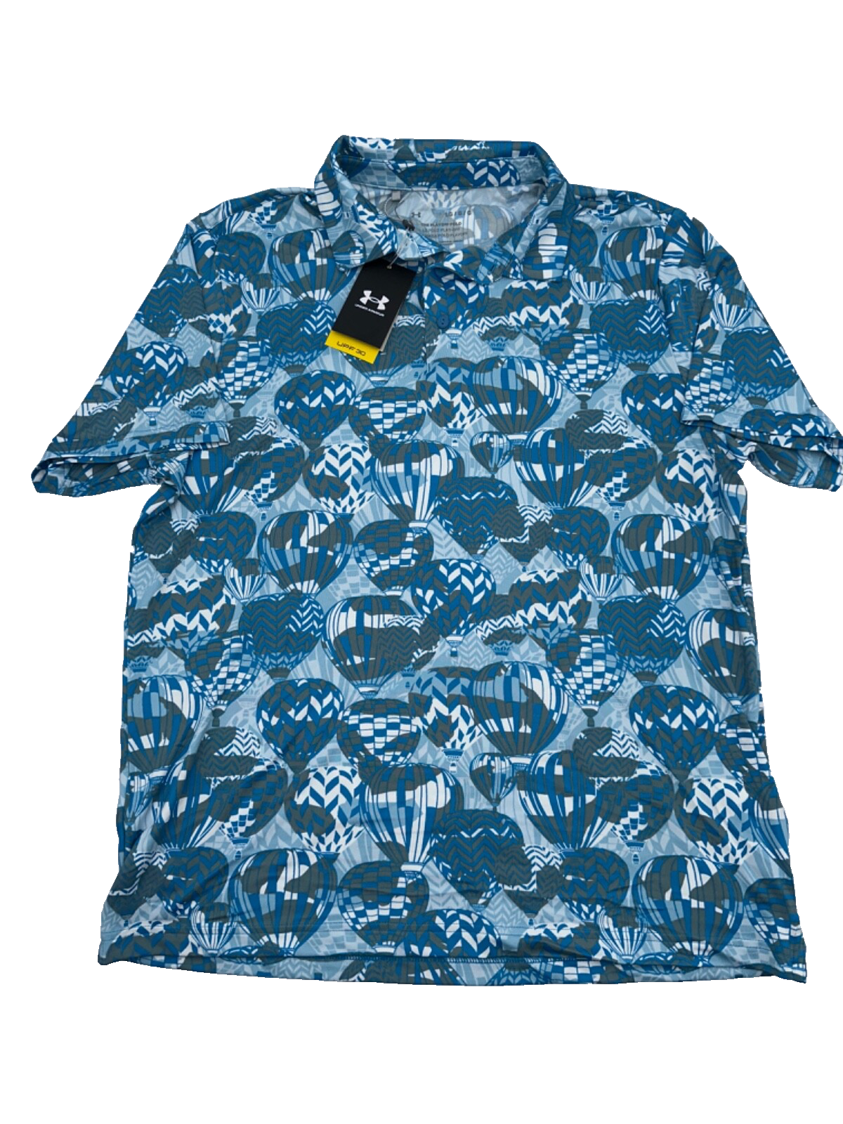 $70 Under Armour Men's Playoff 3.0 Hot Air Balloon Polo Shirt-Blue - Medium -New