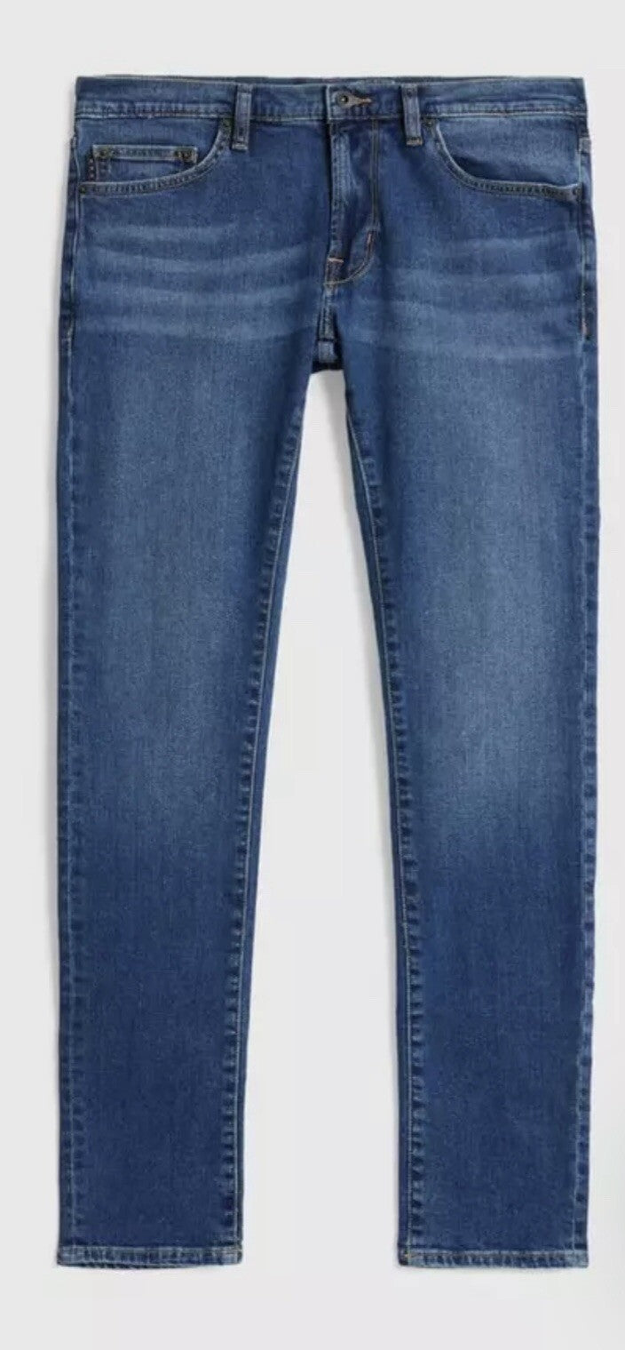 $228 John Varvatos Men’s USA Wight Skinny Straight Denim Jeans-Dark Indigo- 33W
