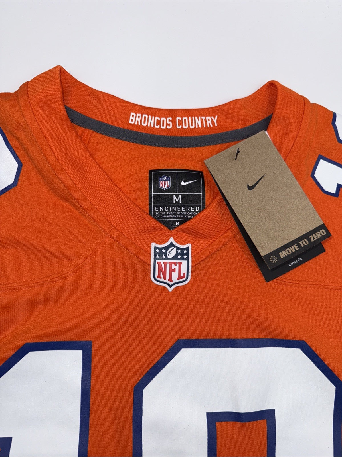 Nike men’s Bo Nix Denver Broncos Mile High 1977 Throwback Jersey-Orange-Medium