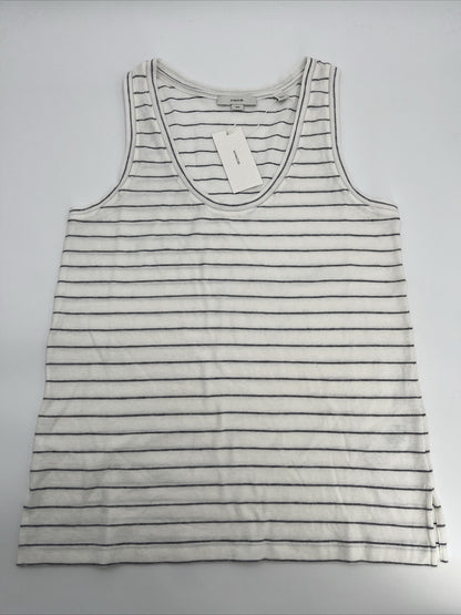 $80 *New* Vince Easy Scoop Neck Striped Tank Top- Off White- Medium-New Tag