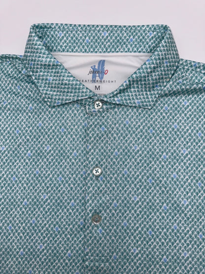 $110 Johnnie O Men's Featherweight Performance Polo - Green Grass - Medium -New