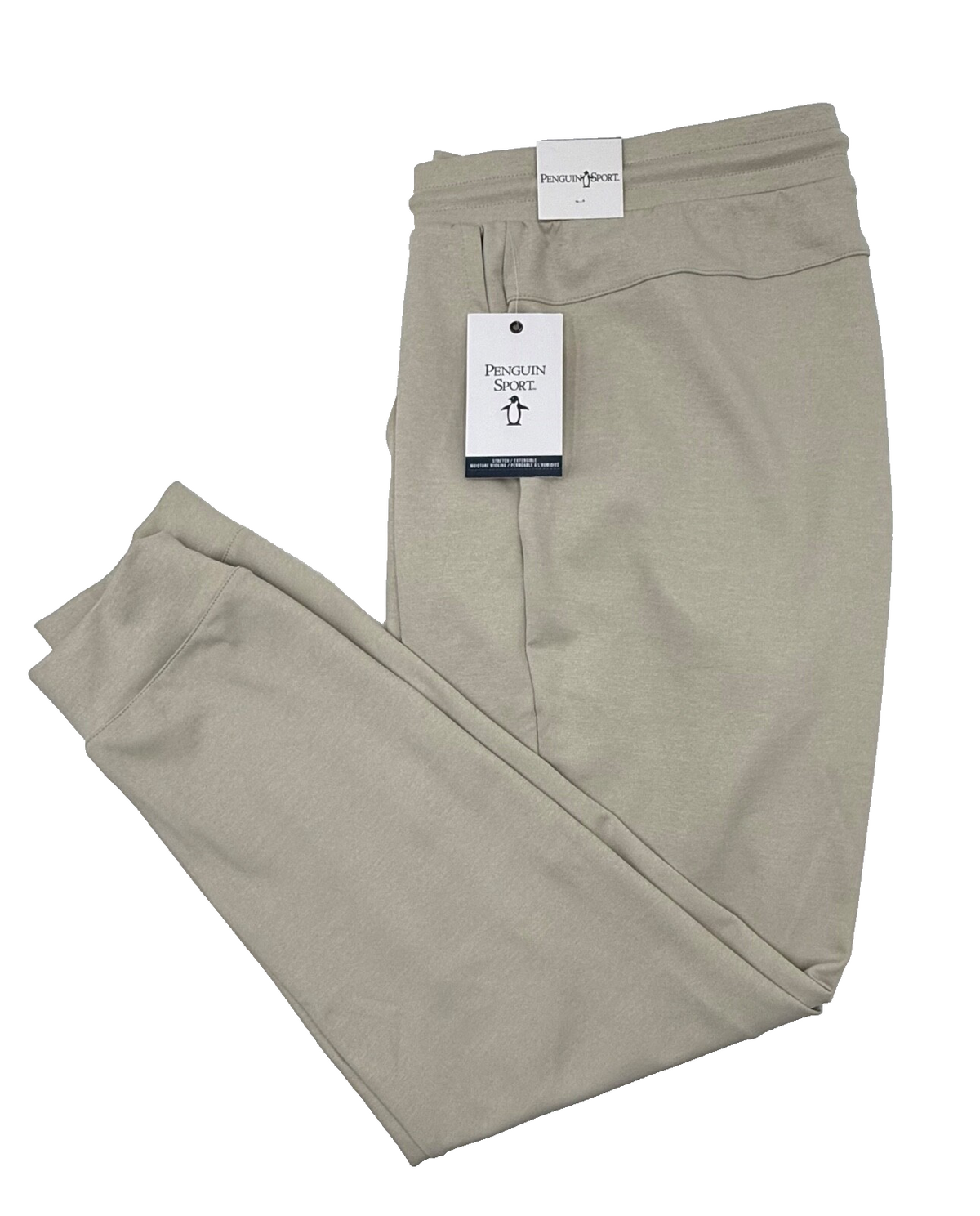 $75 Penguin Men’s-Midweight Knit Jogger-Agate Silver (Beige) -Medium-New Tag