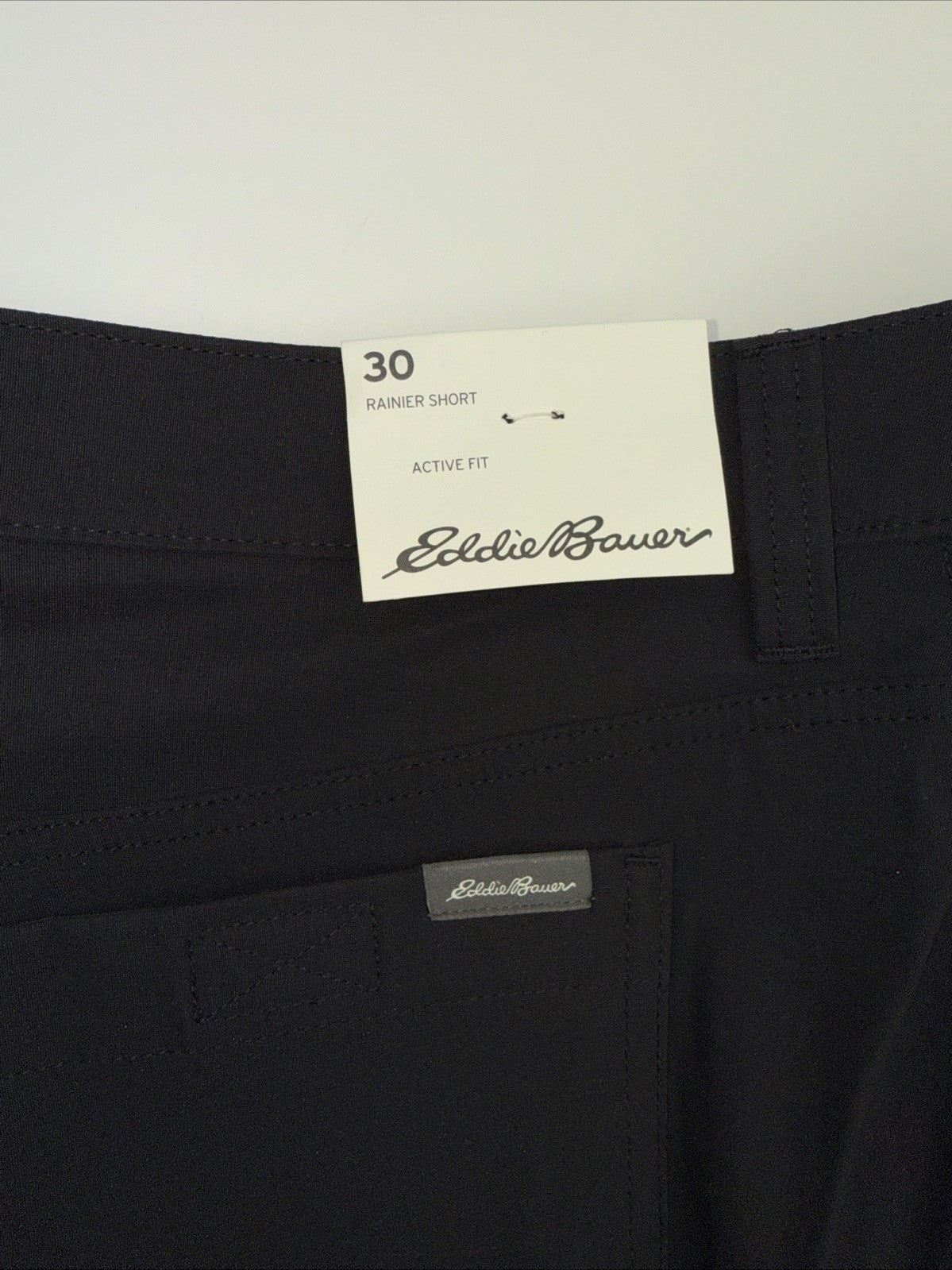 $60 Eddie Bauer Men's Rainier Shorts Hiking Active Fit -Black- 30W-New