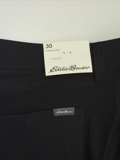 $60 Eddie Bauer Men's Rainier Shorts Hiking Active Fit -Black- 30W-New