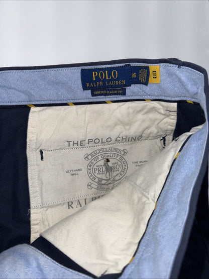 $90 Polo Ralph Lauren Men's Classic Fit 9" Stretch Chino Shorts-Ink Blue- 35W