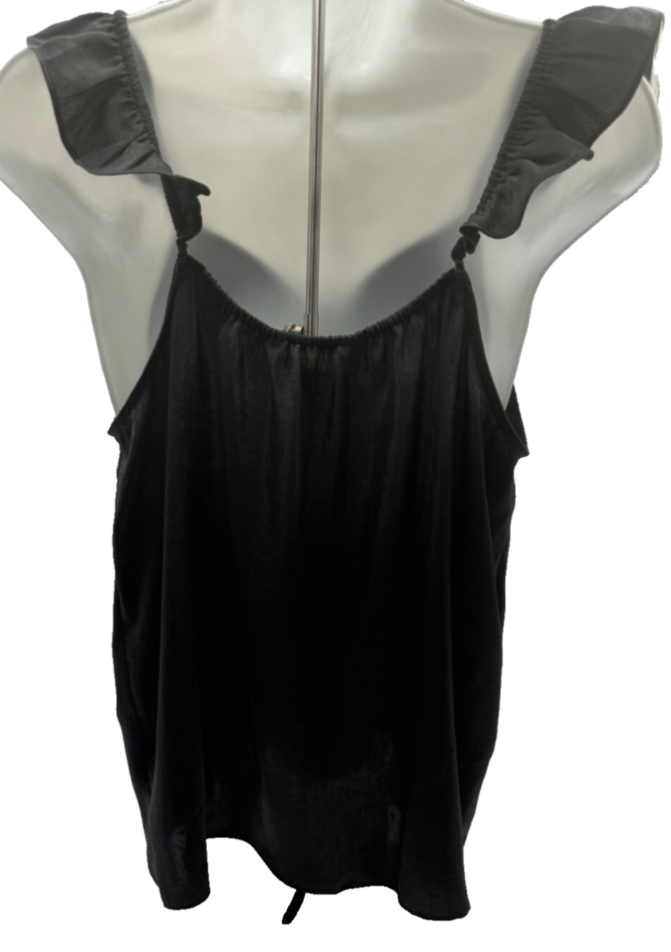 Lauren Conrad Women’s-Scallop Ruffle Tank Top -Pirate Black-Medium-New Tag