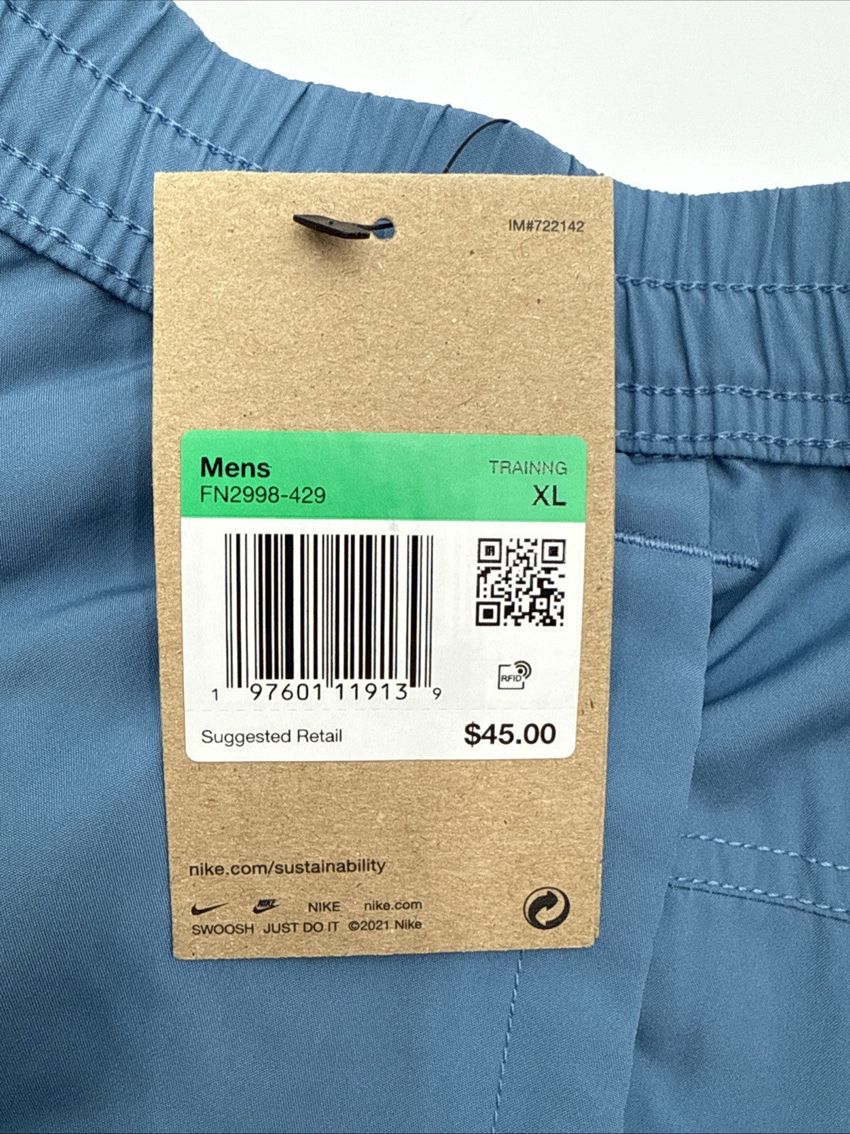$45 Nike Men’s Dri Fit Form Running 9” Unlined Shorts FN2998- Blue- XLarge -New