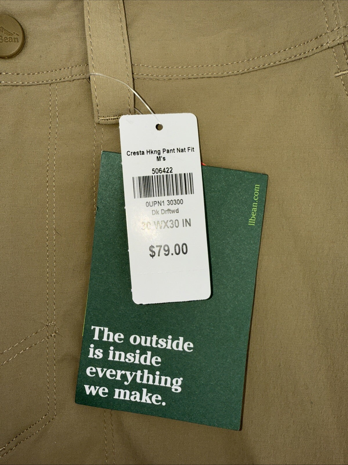 $79 LL Bean Men’s Cresta Hiking Cargo Nylon Stretch Outdoor- Driftwood- 30W 30L