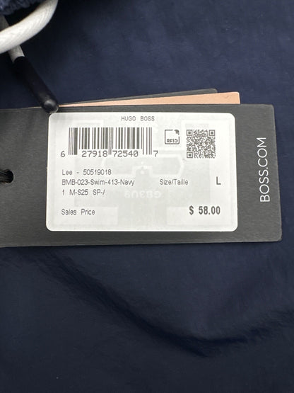 $58 BOSS Men’s Swim Trunks 5” - 50519018 - Navy Blue- Large - New with tag