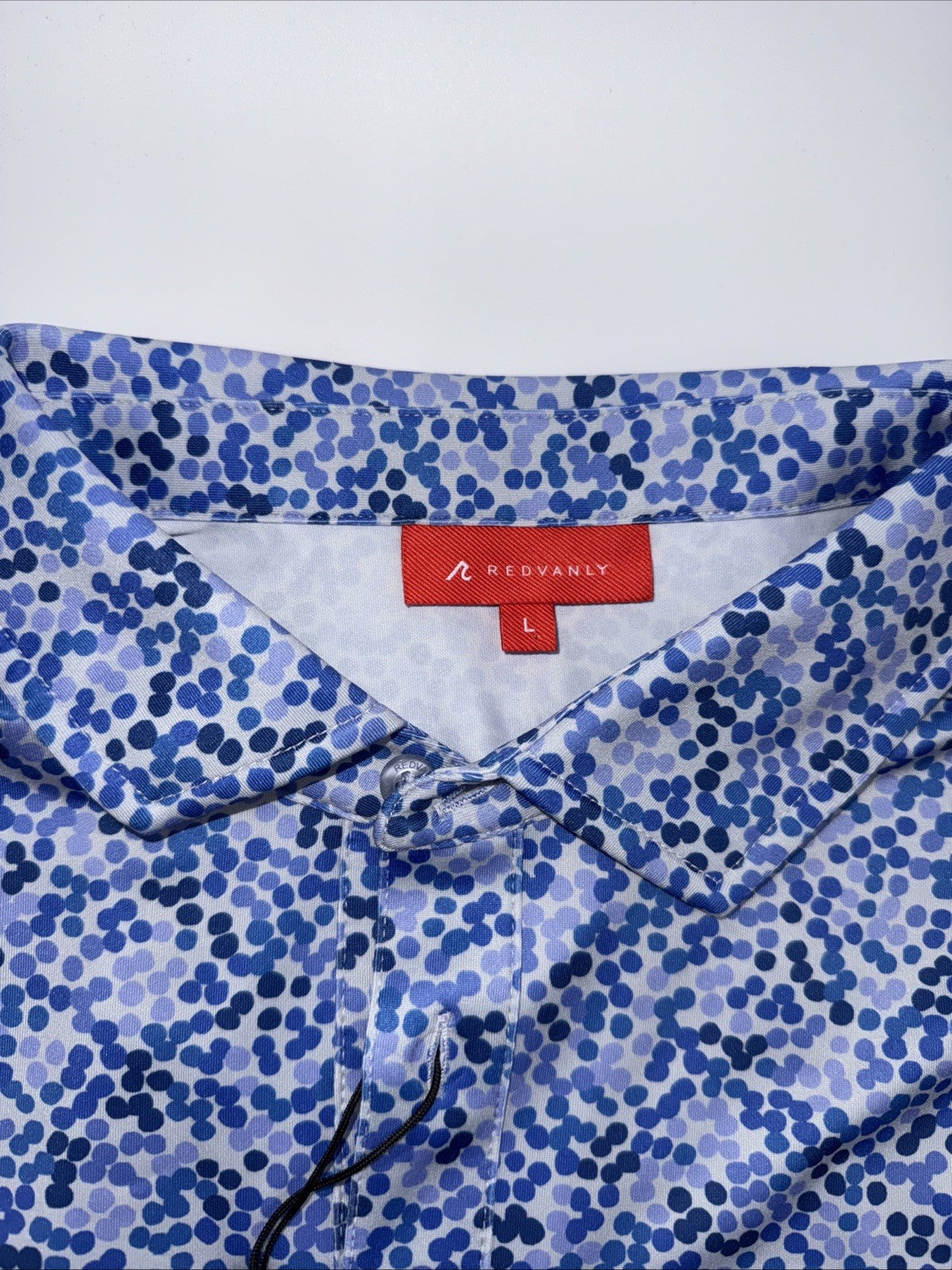$110 Redvanly Men’s Fourcy Golf Performance Polo Shirt-Blue Lavender -Large-New