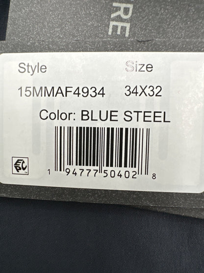 $80 Free Country Men's Stretch Casual Pants - Blue Steel - Size 34W x 32L - New