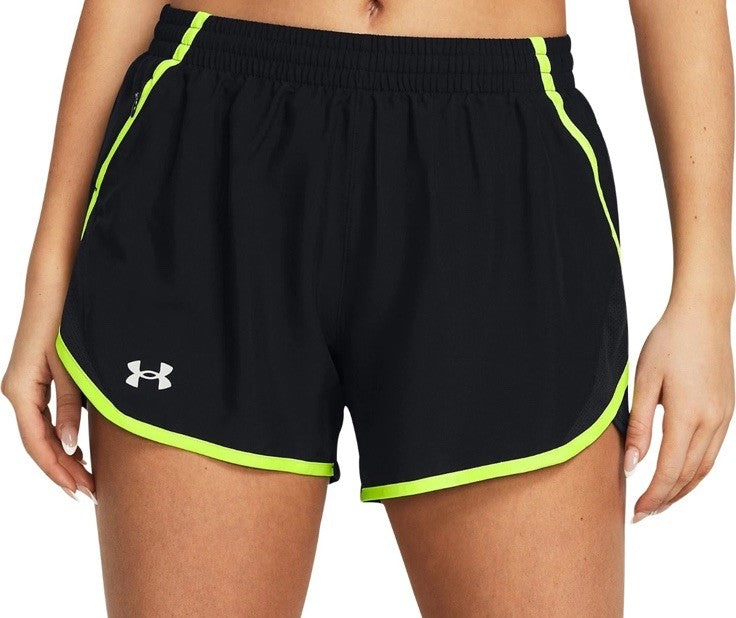Under Armour Women’s Running Shorts 3 Inch Lightweight Zip Pocket-Black- Medium