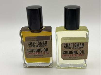 Combo 2 X Craftsman Soap Co. Cologne Oil-Sandalwood Spice/Back Country 1.5 Fl Oz