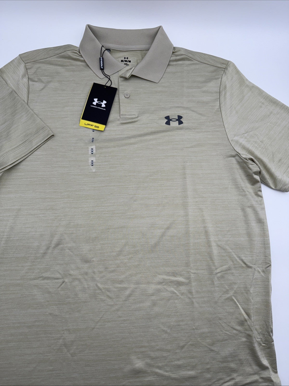 $55 Under Armour UA Men’s Performance Golf Polo Shirt - Beige- Medium - NWT